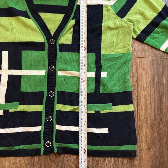 Allison Daley Green Colour Block Cardigan Size M - Picture 7 of 7